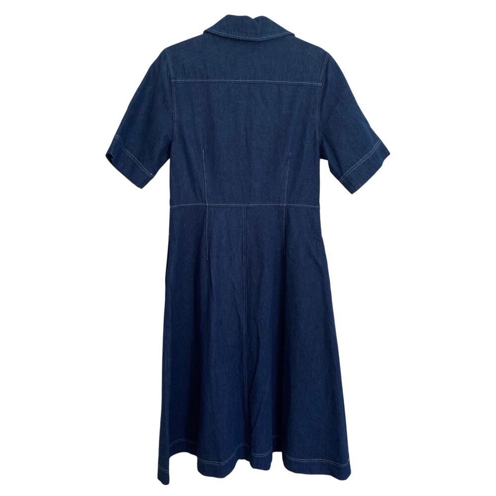 Maxwell and Geraldine Tuckernuck Amelia Denim Jean Button Midi Shirt Dress L - Picture 7 of 13